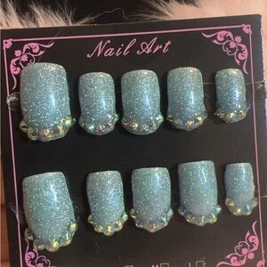 Blue Ice Press On Nails